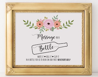 message in a bottle wedding guest book instructions