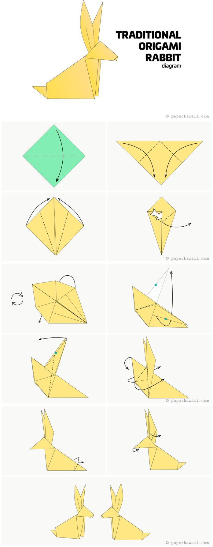 origami easter bunny instructions