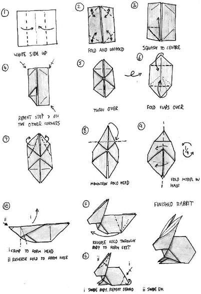 origami easter bunny instructions