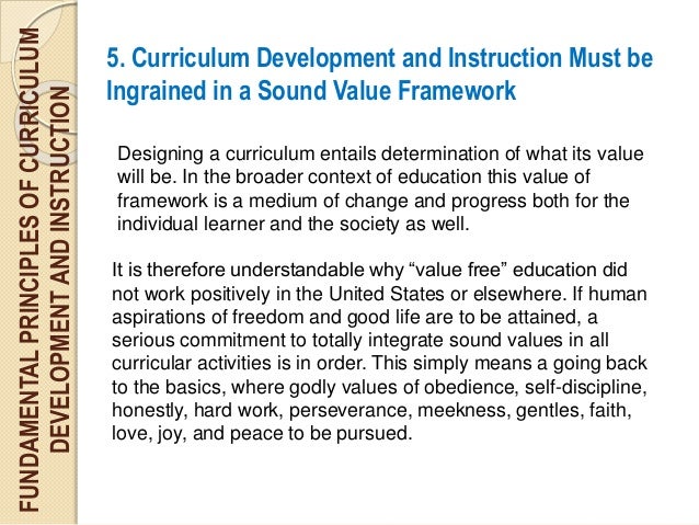 basic principles of curriculum and instruction