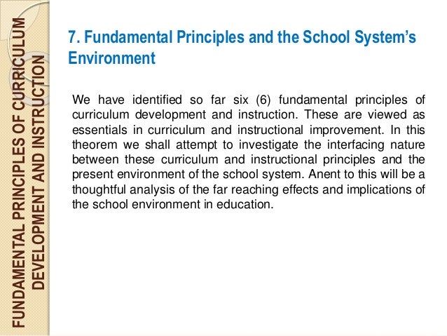 basic principles of curriculum and instruction