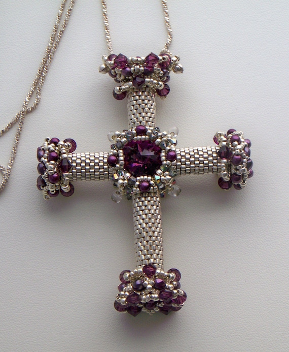 beaded cross necklace instructions