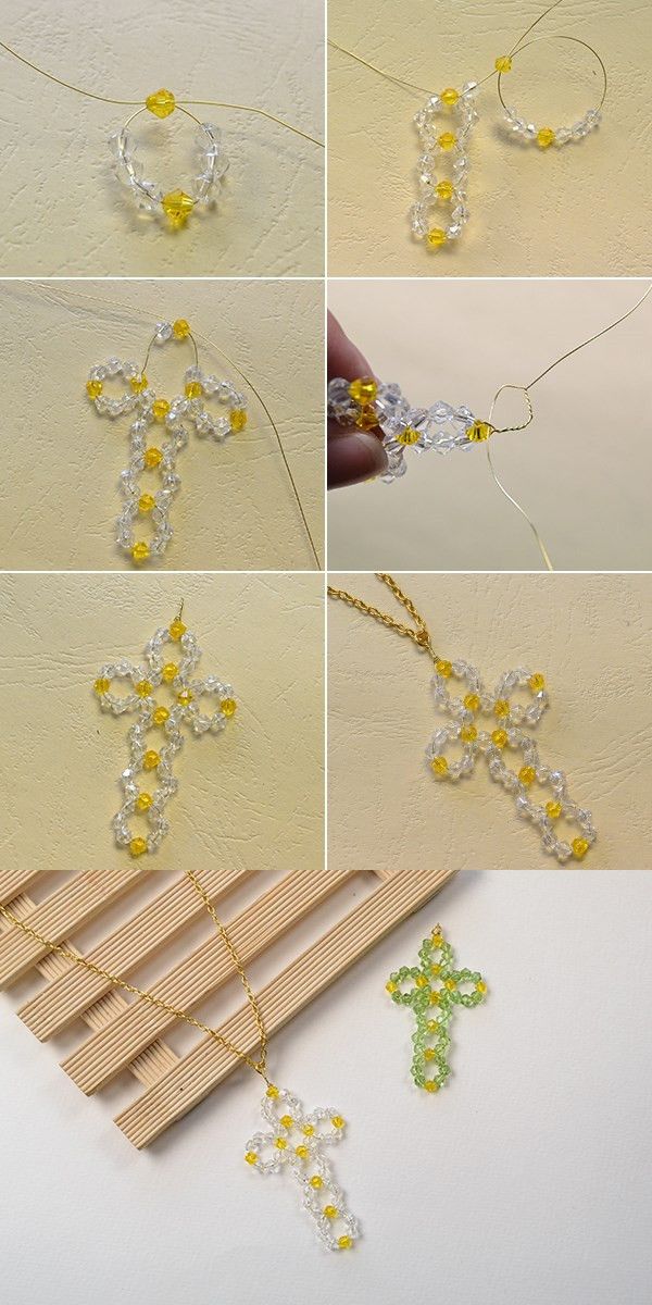 beaded cross necklace instructions